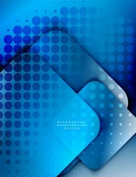 Rounded squares shapes composition geometric abstract background. 3D shadow Stock Illustration