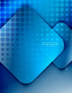 Rounded squares shapes composition geometric abstract background. 3D shadow Illustrazione stock