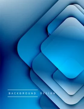 Rounded squares shapes composition geometric abstract background. 3D shadow Illustrazione stock