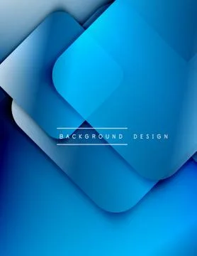 Rounded squares shapes composition geometric abstract background. 3D shadow 스톡 일러스트