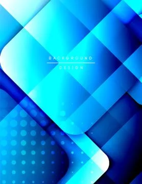 Rounded squares shapes composition geometric abstract background. 3D shadow Stock Illustration