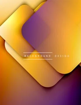 Rounded squares shapes composition geometric abstract background. 3D shadow Illustrazione stock