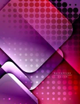 Rounded squares shapes composition geometric abstract background. 3D shadow Illustrazione stock