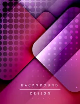 Rounded squares shapes composition geometric abstract background. 3D shadow イラスト素材