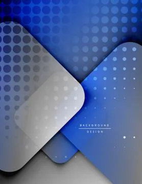 Rounded squares shapes composition geometric abstract background. 3D shadow Stock Illustration