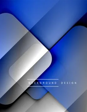 Rounded squares shapes composition geometric abstract background. 3D shadow 스톡 일러스트