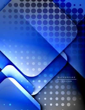 Rounded squares shapes composition geometric abstract background. 3D shadow 스톡 일러스트