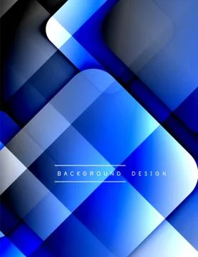Rounded squares shapes composition geometric abstract background. 3D shadow Stockillustratie
