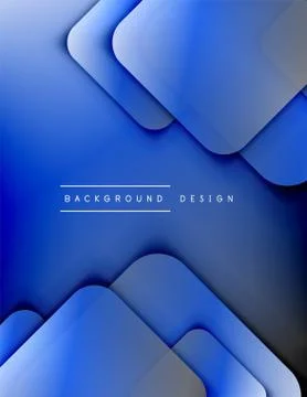 Rounded squares shapes composition geometric abstract background. 3D shadow Stock Illustration
