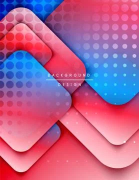 Rounded squares shapes composition geometric abstract background. 3D shadow 스톡 일러스트