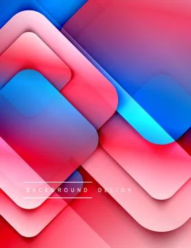 Rounded squares shapes composition geometric abstract background. 3D shadow Illustrazione stock
