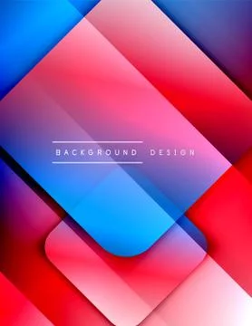 Rounded squares shapes composition geometric abstract background. 3D shadow Illustrazione stock