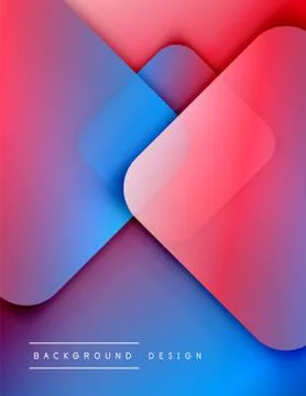 Rounded squares shapes composition geometric abstract background. 3D shadow Illustrazione stock