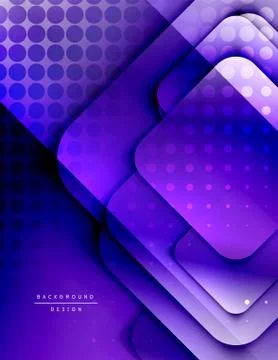 Rounded squares shapes composition geometric abstract background. 3D shadow Illustrazione stock