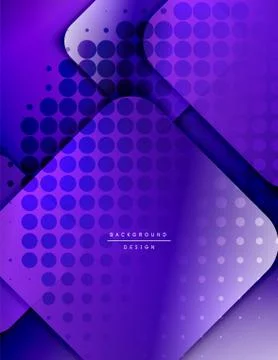 Rounded squares shapes composition geometric abstract background. 3D shadow Stock Illustration