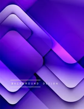 Rounded squares shapes composition geometric abstract background. 3D shadow Illustrazione stock