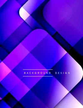 Rounded squares shapes composition geometric abstract background. 3D shadow Stock Illustration