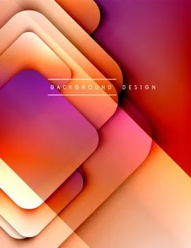 Rounded squares shapes composition geometric abstract background. 3D shadow イラスト素材