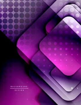 Rounded squares shapes composition geometric abstract background. 3D shadow Illustrazione stock