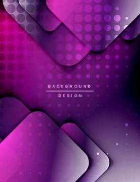 Rounded squares shapes composition geometric abstract background. 3D shadow Stock Illustration