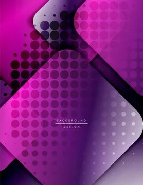 Rounded squares shapes composition geometric abstract background. 3D shadow Illustrazione stock