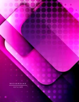 Rounded squares shapes composition geometric abstract background. 3D shadow Illustrazione stock
