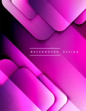 Rounded squares shapes composition geometric abstract background. 3D shadow Stock Illustration