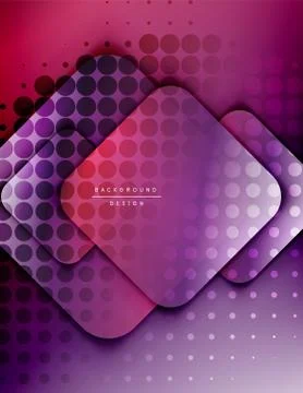 Rounded squares shapes composition geometric abstract background. 3D shadow Illustrazione stock