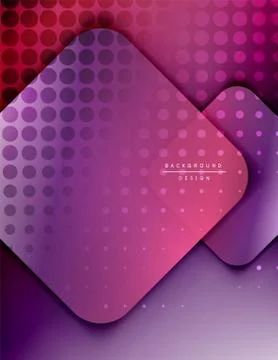 Rounded squares shapes composition geometric abstract background. 3D shadow Stock Illustration