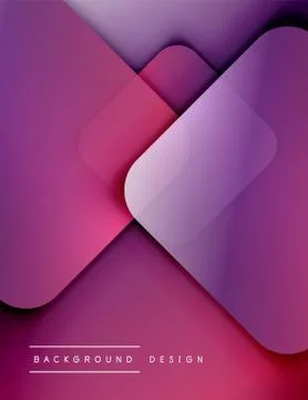 Rounded squares shapes composition geometric abstract background. 3D shadow Stock Illustration