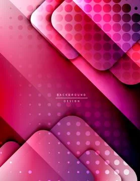 Rounded squares shapes composition geometric abstract background. 3D shadow 스톡 일러스트