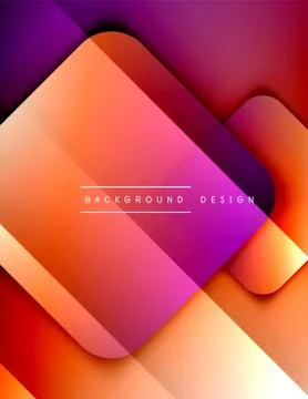 Rounded squares shapes composition geometric abstract background. 3D shadow Illustrazione stock