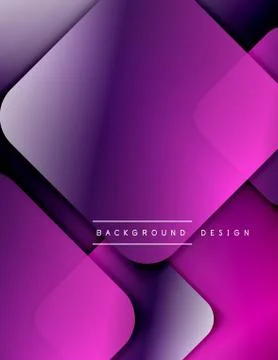 Rounded squares shapes composition geometric abstract background. 3D shadow イラスト素材