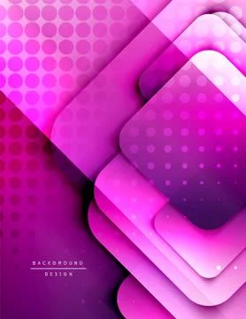 Rounded squares shapes composition geometric abstract background. 3D shadow Illustrazione stock