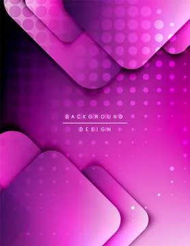 Rounded squares shapes composition geometric abstract background. 3D shadow Stock Illustration