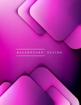 Rounded squares shapes composition geometric abstract background. 3D shadow Illustrazione stock