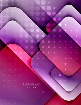 Rounded squares shapes composition geometric abstract background. 3D shadow Illustrazione stock