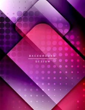 Rounded squares shapes composition geometric abstract background. 3D shadow Illustrazione stock