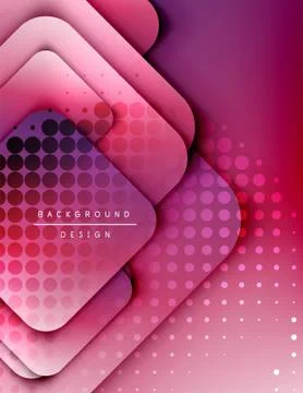 Rounded squares shapes composition geometric abstract background. 3D shadow Illustrazione stock