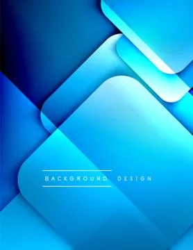 Rounded squares shapes composition geometric abstract background. 3D shadow Stock Illustration