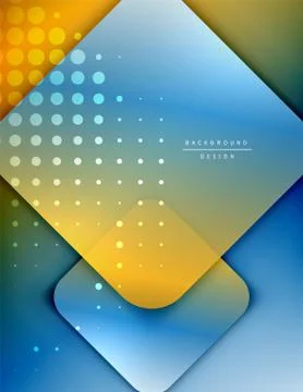 Rounded squares shapes composition geometric abstract background. 3D shadow Illustrazione stock
