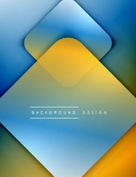 Rounded squares shapes composition geometric abstract background. 3D shadow Stock Illustration