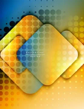 Rounded squares shapes composition geometric abstract background. 3D shadow イラスト素材