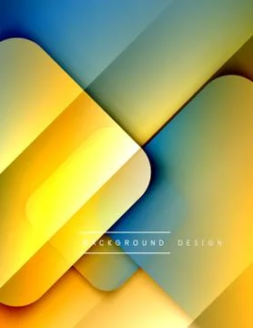 Rounded squares shapes composition geometric abstract background. 3D shadow イラスト素材