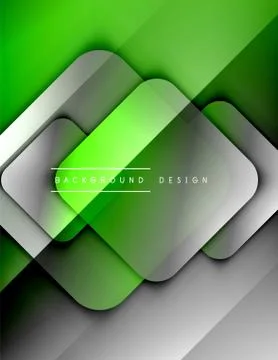 Rounded squares shapes composition geometric abstract background. 3D shadow Stock Illustration