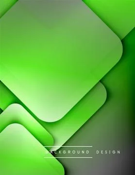 Rounded squares shapes composition geometric abstract background. 3D shadow Illustrazione stock