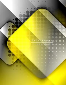 Rounded squares shapes composition geometric abstract background. 3D shadow 스톡 일러스트