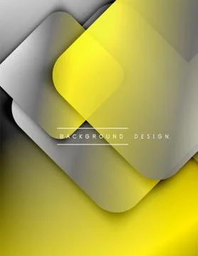 Rounded squares shapes composition geometric abstract background. 3D shadow Illustrazione stock