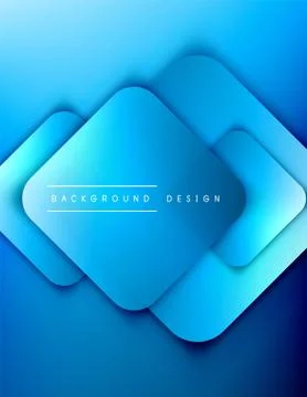 Rounded squares shapes composition geometric abstract background. 3D shadow Illustrazione stock