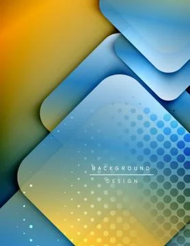 Rounded squares shapes composition geometric abstract background. 3D shadow Illustrazione stock